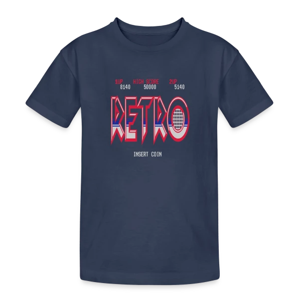 Design Rétro Abstraction Géométrique Vintage sur T-shirt coton épais ado