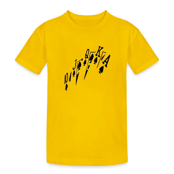 Poker Royale Flush sur T-shirt coton épais ado