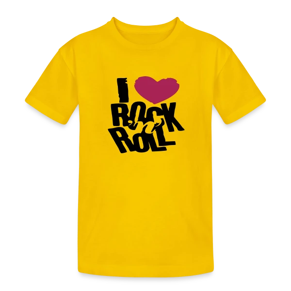 J'aime le Rock'n'Roll sur T-shirt coton épais ado