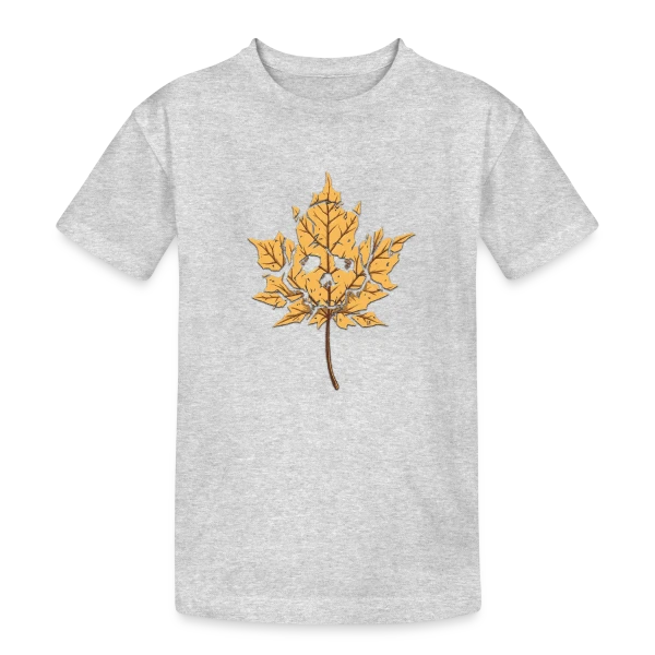 Feuille Morte Stylisée sur T-shirt coton épais ado