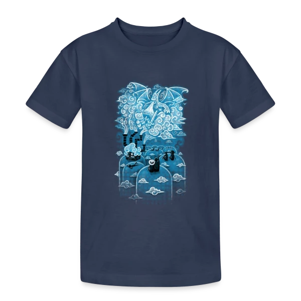Épopée Nuageuse du Dragon sur T-shirt coton épais ado