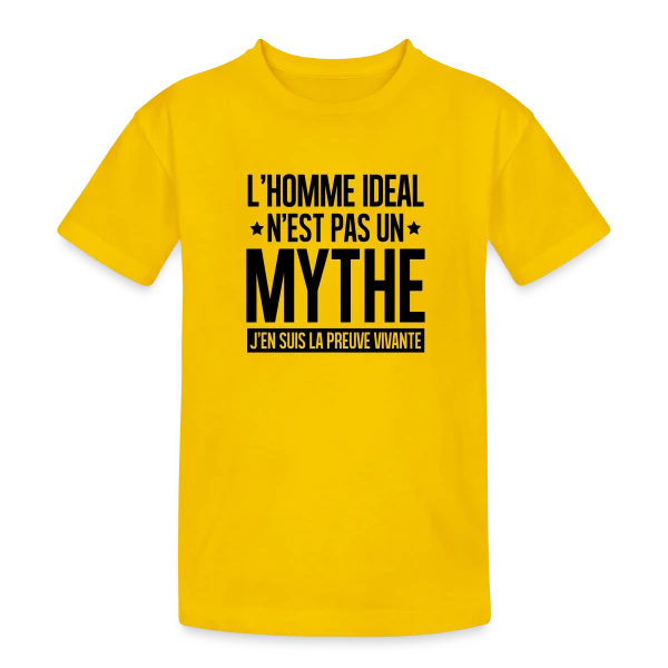 Homme Idéal : Le Mythe Rendu Réel sur T-shirt coton épais ado