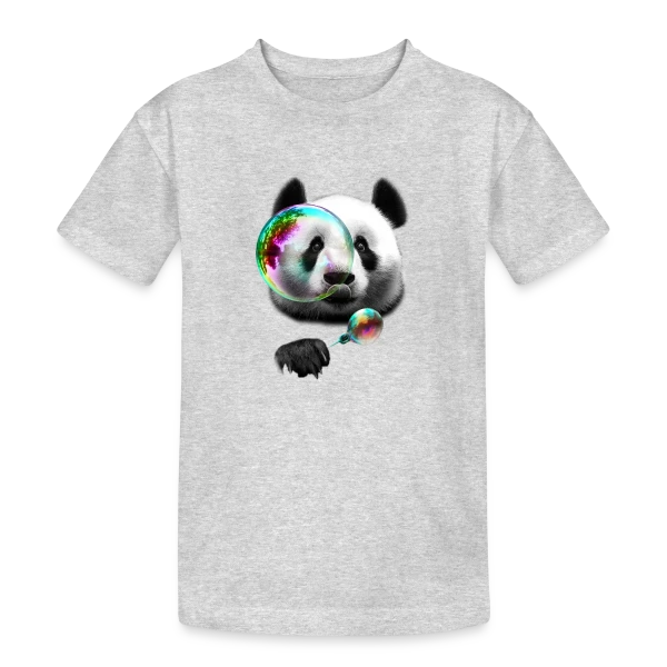 Panda Souffleur de Bulles sur T-shirt coton épais ado