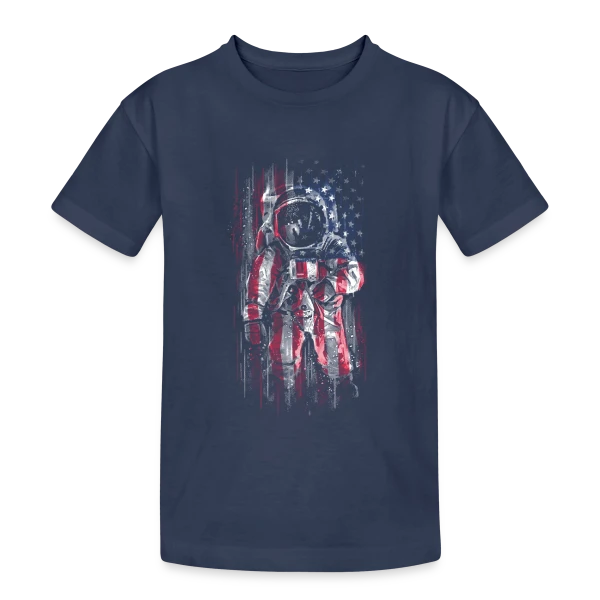 Drapeau Spatial sur T-shirt coton épais ado