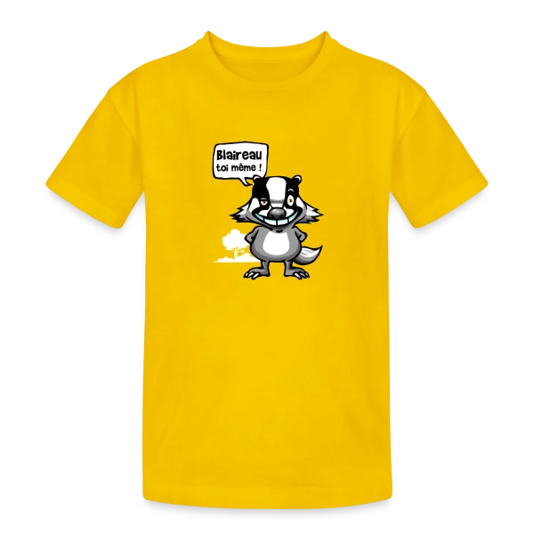 Le Blaireau Rigolo sur T-shirt coton épais ado