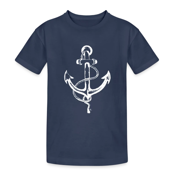 Ancre Marine Élégante : Passion Océane sur T-shirt coton épais ado