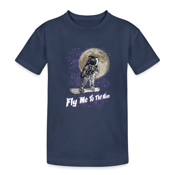 Snowboarder lunaire sur T-shirt coton épais ado