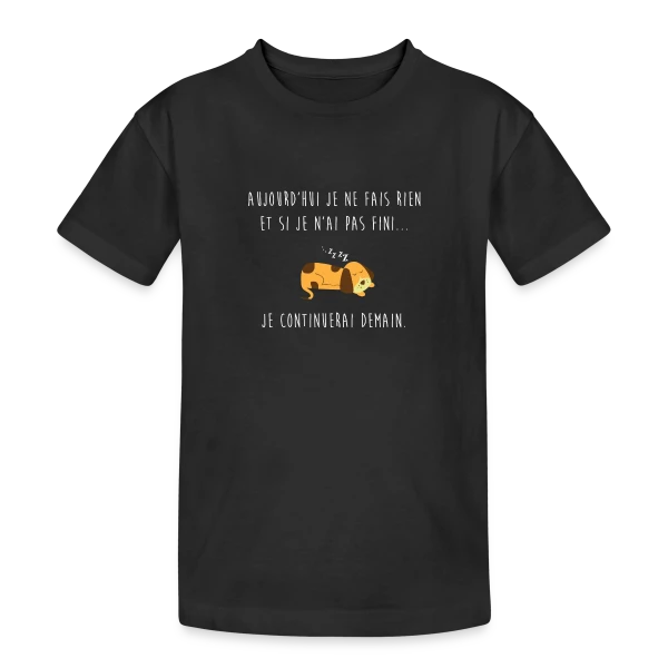 L'Art de Ne Rien Faire sur T-shirt coton épais ado