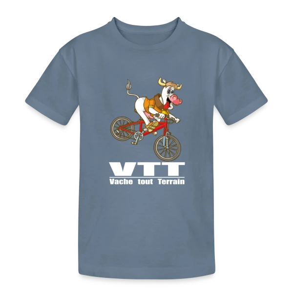 Vache VTT : L'Aventure à la Campagne sur T-shirt coton épais ado
