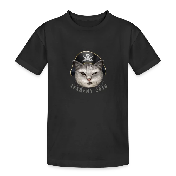Académie des Chats Pirates sur T-shirt coton épais ado