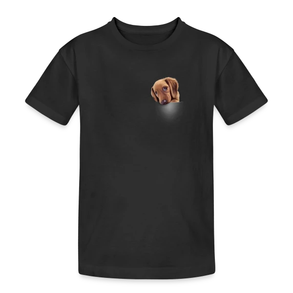 Chien de Poche sur T-shirt coton épais ado