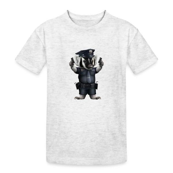 Blaireau Police sur T-shirt coton épais ado