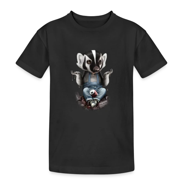 Je m'en fiche, Blaireau Rusé sur T-shirt coton épais ado