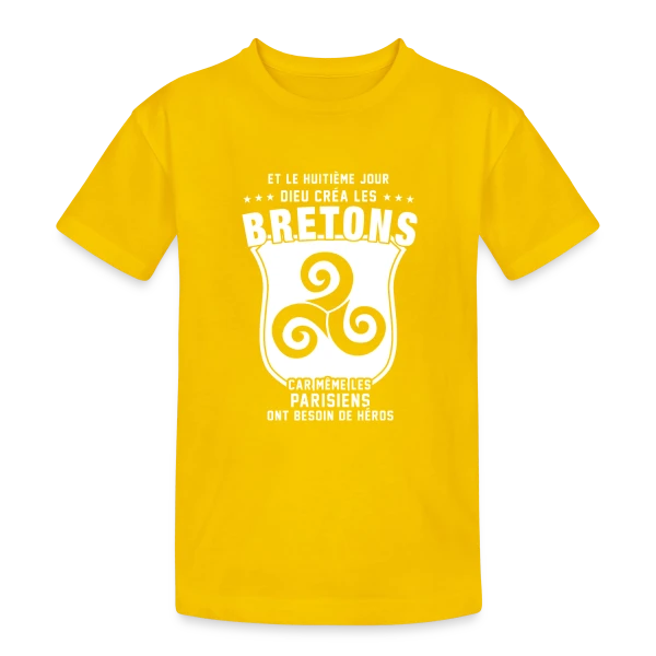 Bretons 8ème Jour sur T-shirt coton épais ado