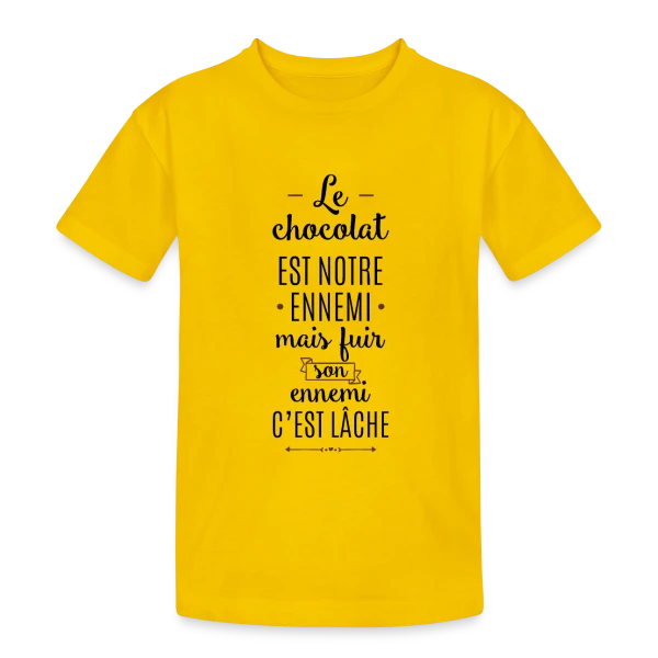 Je peux pas, j'ai chocolat sur T-shirt coton épais ado