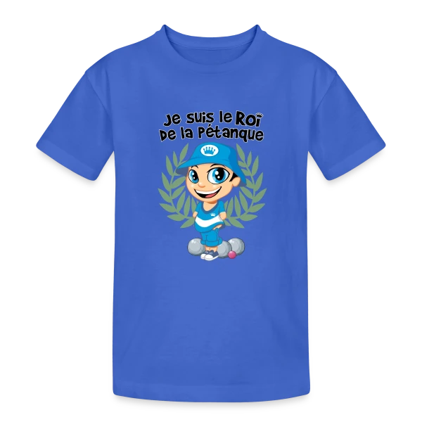 Roi de la pétanque sur T-shirt coton épais ado