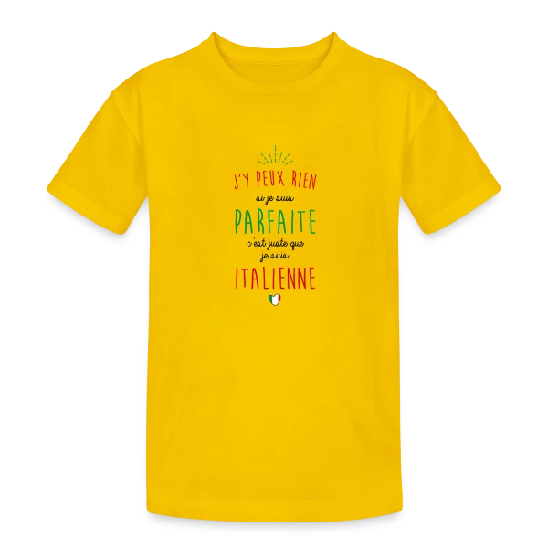 Fierté Italienne sur T-shirt coton épais ado