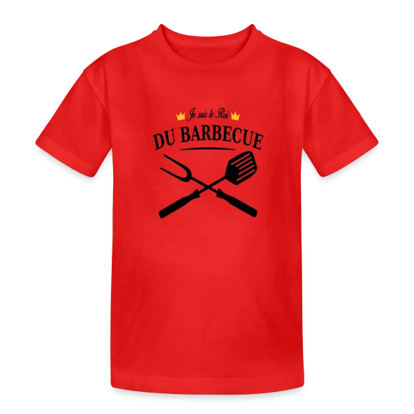 Le Roi Incontesté du Barbecue sur T-shirt coton épais ado