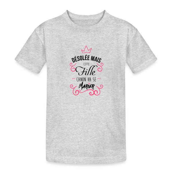 Fille Canon Stylée sur T-shirt coton épais ado