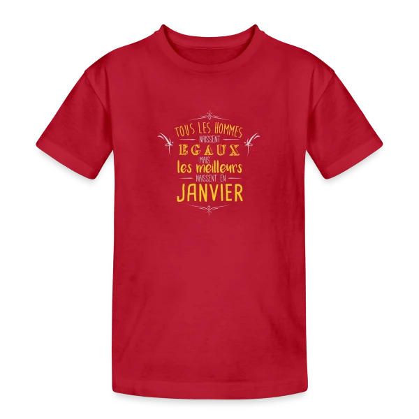 Homme 'Les Légendes Naissent en Janvier' sur T-shirt coton épais ado