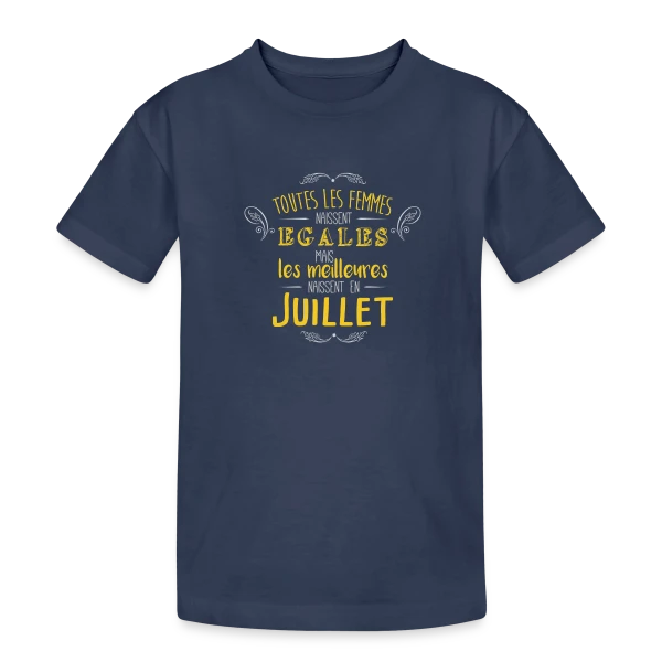 Reine de Juillet : Les Légendes Naissent en Été sur T-shirt coton épais ado