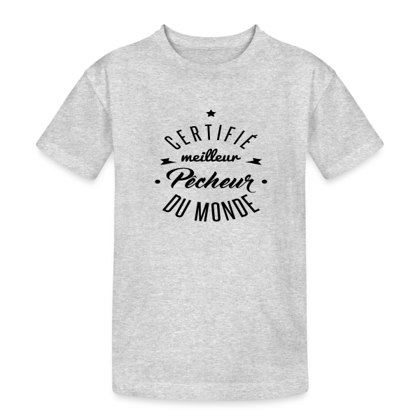 Certifié Meilleur Pêcheur sur T-shirt coton épais ado