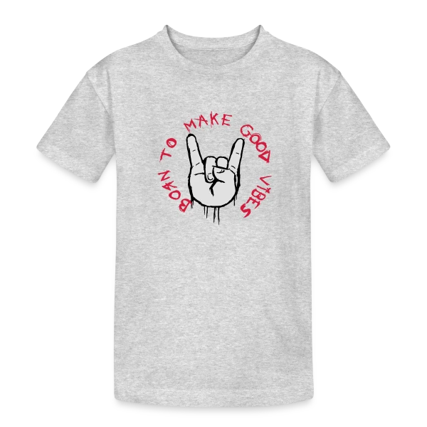 Good Vibes Main Cornue Rock sur T-shirt coton épais ado