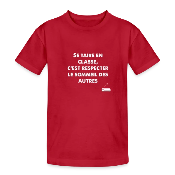 Citation Fun Zzz sur T-shirt coton épais ado