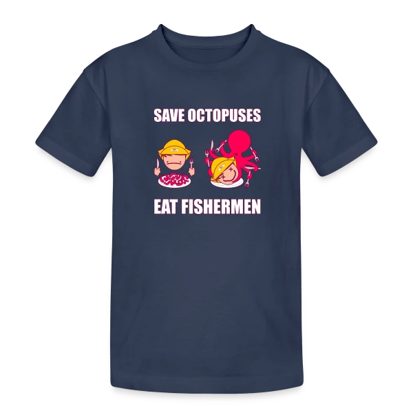Sauvons les pieuvres sur T-shirt coton épais ado