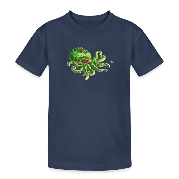 OctoCraft - L'île aux pieuvres sur T-shirt coton épais ado