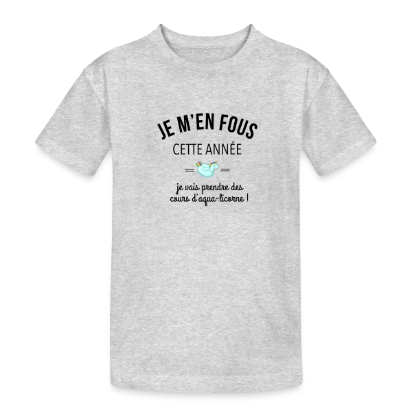 Cours d'Aqua-Licorne : Plongez dans la Bonne Humeur sur T-shirt coton épais ado