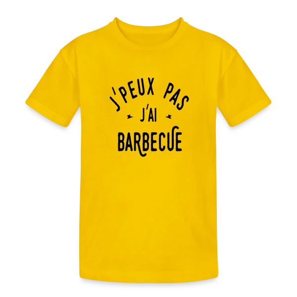 J'PEUX PAS J'AI BARBECUE - Humour & Grillades sur T-shirt coton épais ado