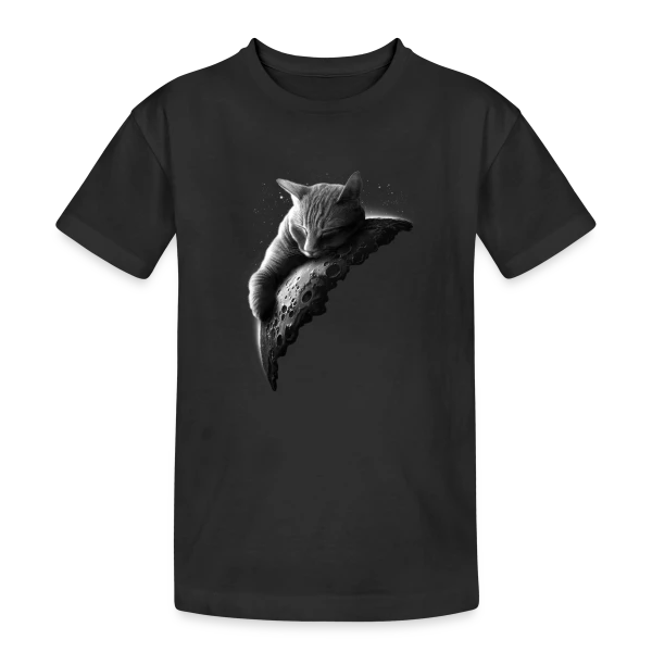 Mooncat : Le Chat de la Lune sur T-shirt coton épais ado