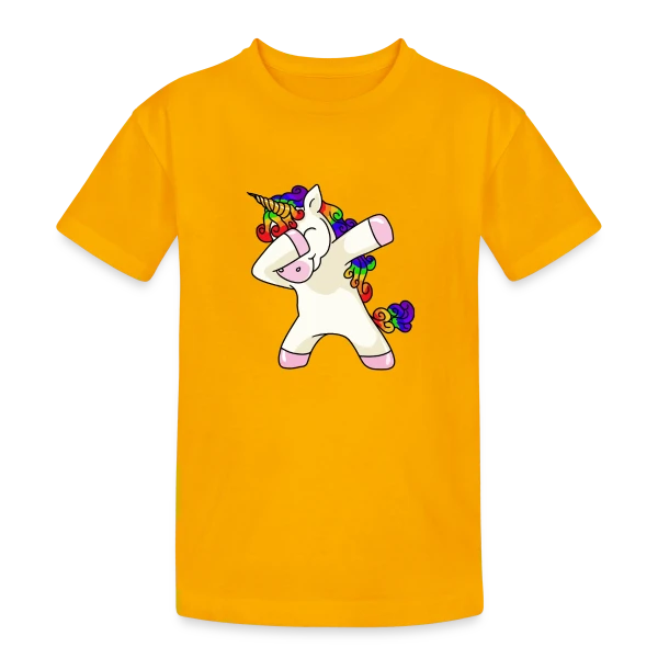 Licorne Dabbing Arc-en-ciel sur T-shirt coton épais ado