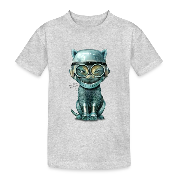 Chat Malin : Curiosité Féline sur T-shirt coton épais ado