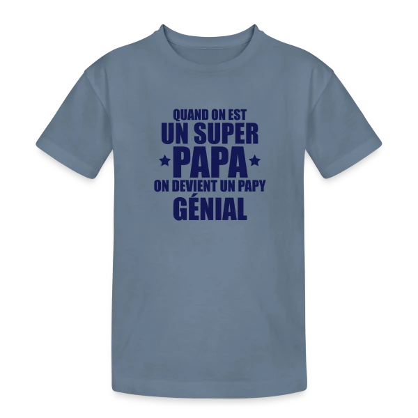 Annonce Grossesse : On Devient un Papy Génial ! sur T-shirt coton épais ado