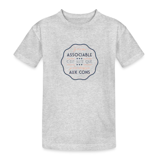 Sociable ? Non, Merci ! sur T-shirt coton épais ado