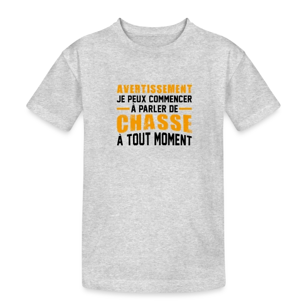 Chasseur : Attention Humour Sauvage ! sur T-shirt coton épais ado