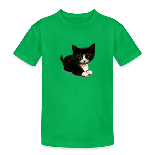 Chat Mignon : Personnalisable sur T-shirt coton épais ado
