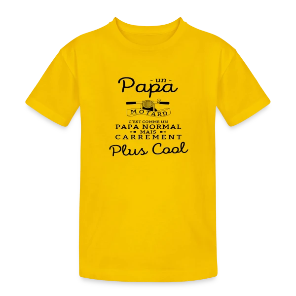 Papa Motard - Passion Vitesse sur T-shirt coton épais ado
