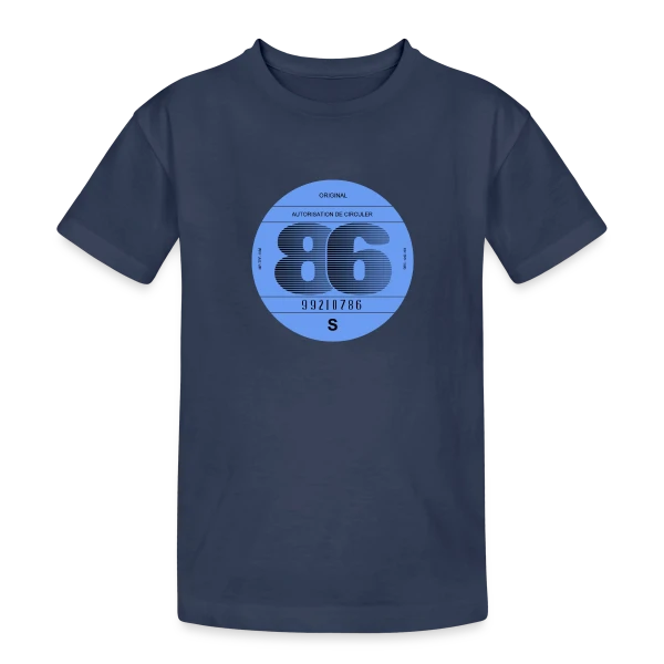 1986: Icône Rétro Automobile Française sur T-shirt coton épais ado