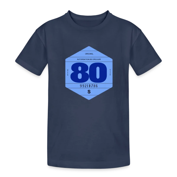 Vignette Automobile Rétro France Années 80 sur T-shirt coton épais ado