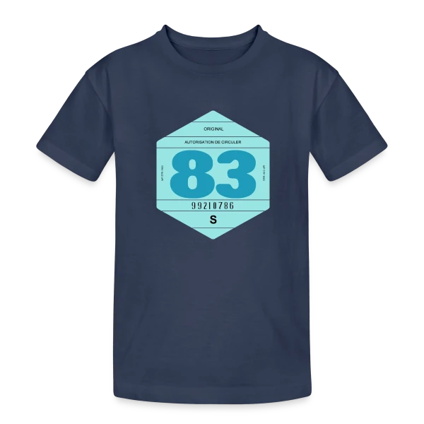 Vignette Auto Rétro 1983 : Voyage Vintage en France sur T-shirt coton épais ado