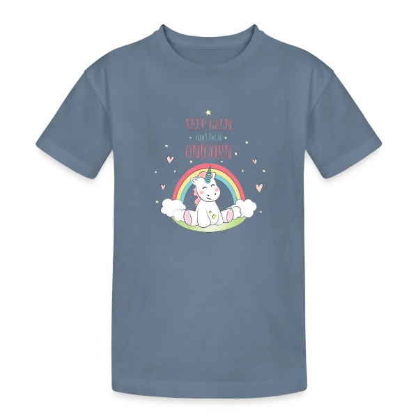 Licorne Arc-en-ciel sur T-shirt coton épais ado