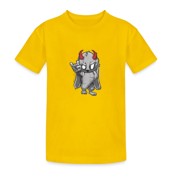 Lapin Métalleux Diabolique sur T-shirt coton épais ado
