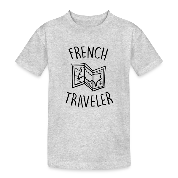 Voyageur Français Carte sur T-shirt coton épais ado