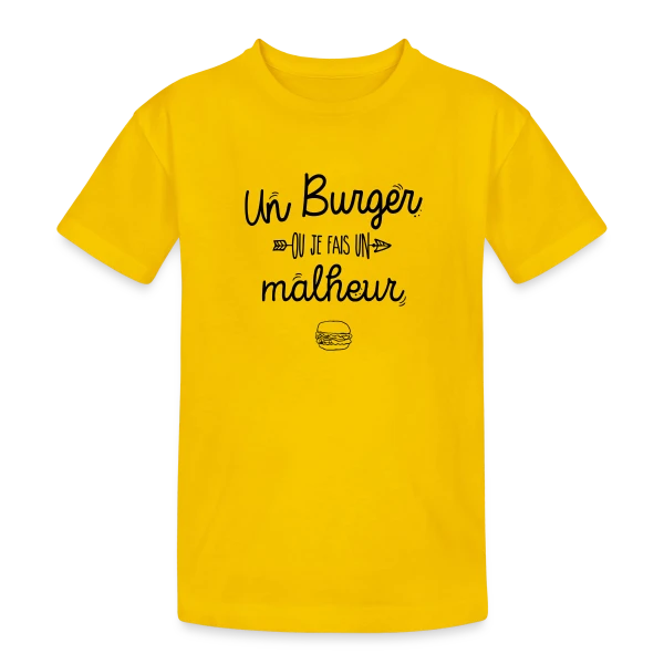 L'Empereur du Burger sur T-shirt coton épais ado