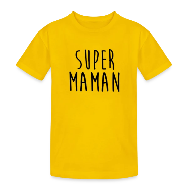 SUPER MAMAN : T-shirt Hommage à une Héroïne sur T-shirt coton épais ado