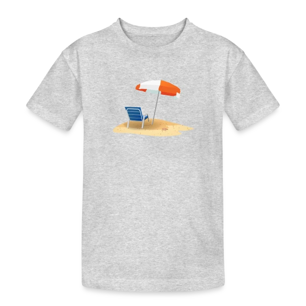 Parasol et Transat Plage sur T-shirt coton épais ado