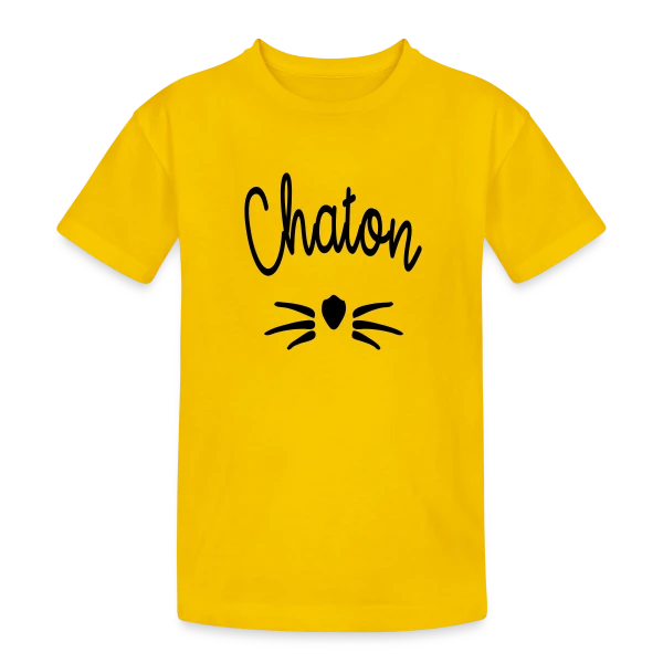 Chaton Moustaches sur T-shirt coton épais ado
